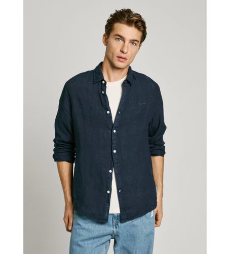 Til mænd. PM308844 Arnau navy skjorte (M), Casual, Linned, Lange ærmer - Pepe Jeans - Modalova