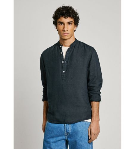 Til mænd. PM308846 Astor navy skjorte (L), Casual, Linned, Lange ærmer - Pepe Jeans - Modalova