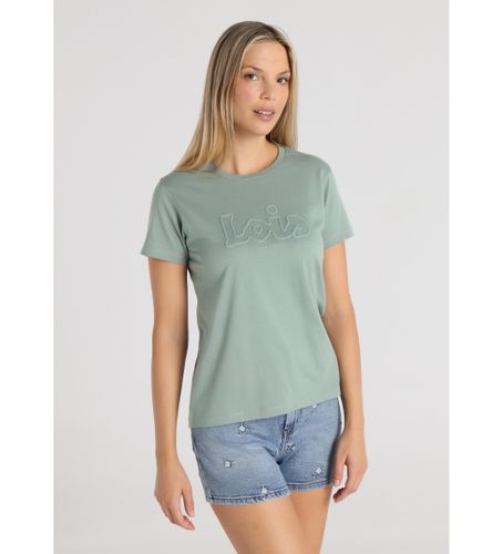 Til kvinder. 422052140 Præget T-shirt (XS), Casual, Bomuld, Korte ærmer - Lois Jeans - Modalova