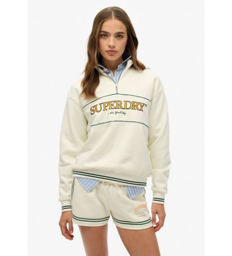Til kvinder. W2012253A Country Club hættetrøje med halv lynlås og hætte (XS), Casual, Bomuld - Superdry - Modalova