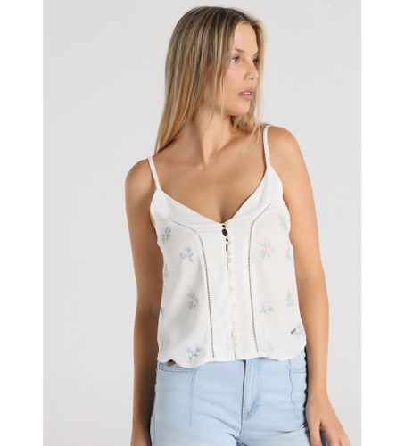 Til kvinder. 423142703 Top med frihedsbroderede skulderstropper med knapper (S), Casual, Viscose, Uden ærmer/stropper - Lois Jeans - Modalova