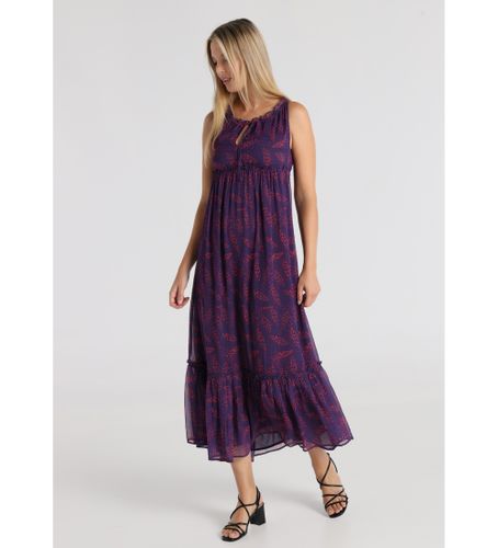 Til kvinder. 448302690 Ærmeløs lang kjole med minoprint og snøre i halsudskæringen (XS), Casual, Polyester, Uden ærmer/strop - Lois Jeans - Modalova