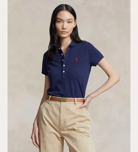Til kvinder. 211870245002 Stretch poloshirt Slim Fit navy (XS), Casual, Bomuld, Korte ærmer - Polo Ralph Lauren - Modalova