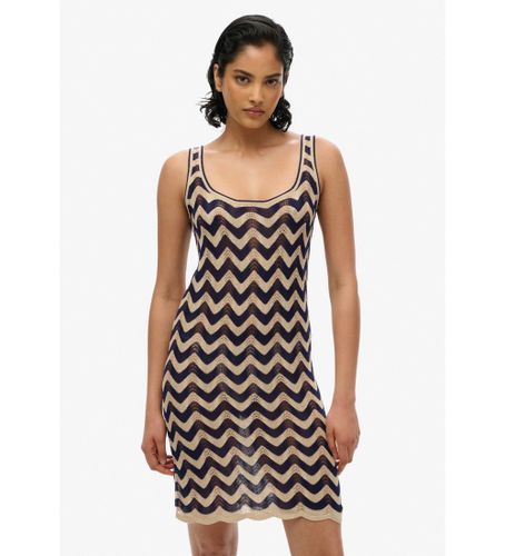 Til kvinder. W8011846A Navy zigzag-strikket minikjole (XS), Casual, Viscose, Uden ærmer/stropper - Superdry - Modalova