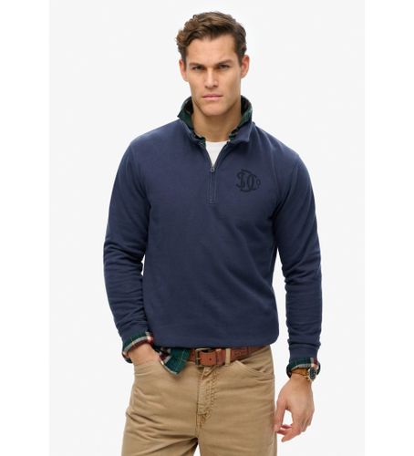 Til mænd. M2013991A Merchant Quarter navy sweatshirt med lynlås (S), Casual, Økologisk bomuld, Bæredygtig - Superdry - Modalova