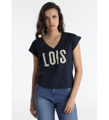 Til kvinder. 423162708 Navy kortærmet t-shirt (XS), Casual, Bomuld, Korte ærmer - Lois Jeans - Modalova