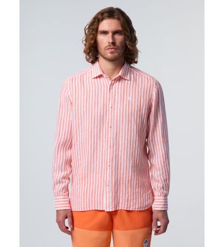 Til mænd. 664388 Hørskjorte med brede striber (S), Casual, Bomuld, Lange ærmer - North Sails - Modalova