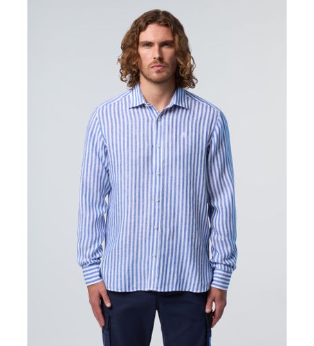 Til mænd. 664388 Hørskjorte med brede striber (S), Casual, Bomuld, Lange ærmer - North Sails - Modalova
