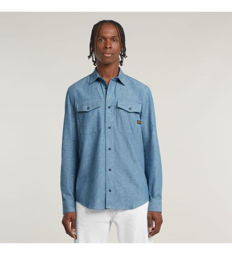 Til mænd. D24963-D914-H052 Marine Slim skjorte (M), Casual, Lange ærmer, Økologisk bomuld, Bæredygtig - G-Star - Modalova