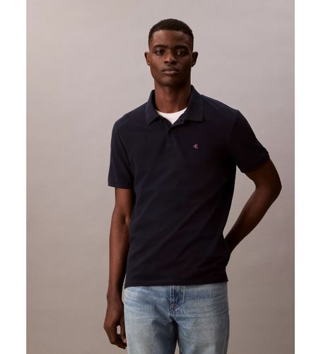 Til mænd. LV040EM269 Navy piqué polo shirt (L), Casual, Bomuld, Korte ærmer - Calvin Klein Jeans - Modalova