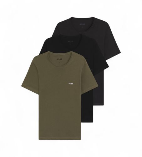 Til mænd. 50532468 Pakke med 3 veste med broderede logoer , navy, (L), Afslappet, Bomuld, Korte ærmer, Blå - BOSS - Modalova