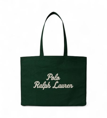 Til mænd. 405962436003 Tote bag i lærred med grønt broderi (OSFA), Casual, Bomuld - Polo Ralph Lauren - Modalova
