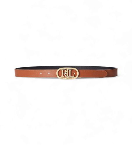 Til kvinder. 412883714003 Vendbart læderbælte med brunt, ovalt logo, (XS), Casual - Lauren Ralph Lauren - Modalova