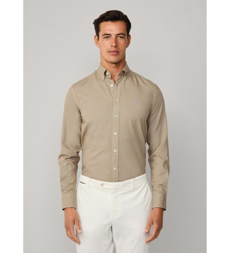 Til mænd. HM3010508 Brunfarvet Oxford-skjorte (L), Casual, Party, Bomuld, Klassisk, Lange ærmer - Hackett London - Modalova