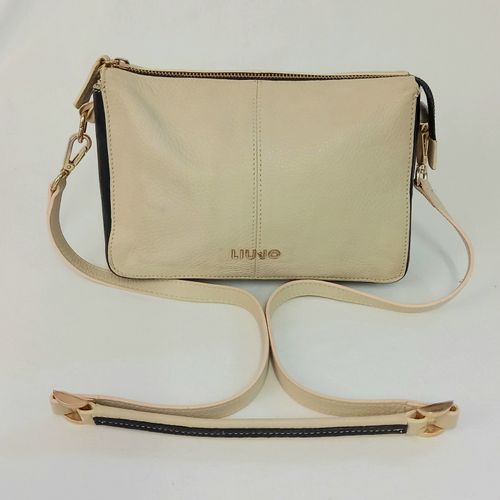 Sac en bandoulière noir et écru en cuir - liu jo - Modalova
