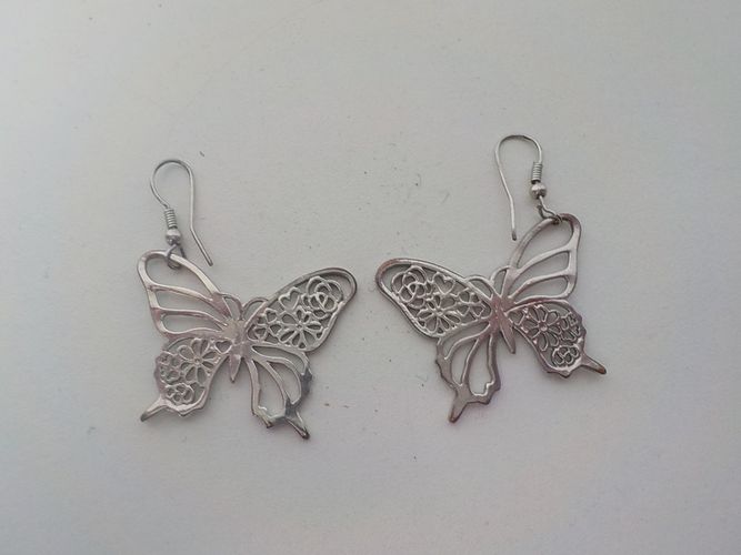 Boucles d'oreilles papillon en mtal argent - Label Emmaus - Modalova