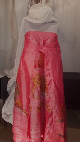 Ensemble de crmonie, jupe et bustier, oriental taffetas , peint  la main, taille 44 - Label Emmaus - Modalova