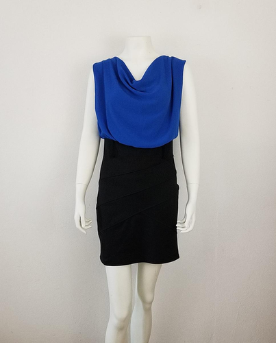 Robe courte et bleue - bi matire - T.38 - made in italy - Modalova