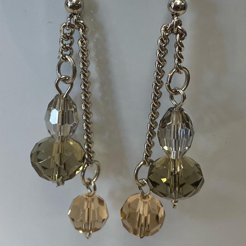 Boucles d'oreilles en chaines et perles recycles - Label Emmaus - Modalova