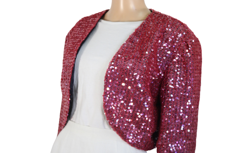 Veste  Sequins Framboise Taille Estime M/L - Label Emmaus - Modalova