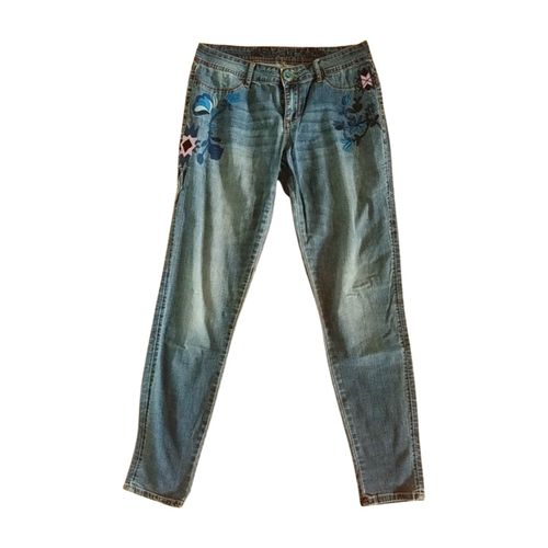 Jean femme brodé - Desigual - 40 - desigual - Modalova