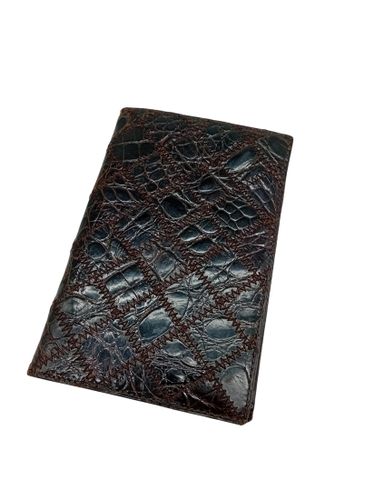 Portefeuille En Cuir Vintage Façon Crocodile (V3620) - Label Emmaus - Modalova