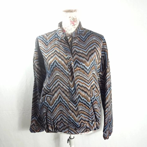 Veste courte chevrons bleu, noir, bronze - Taille S - lauren vidal - Modalova