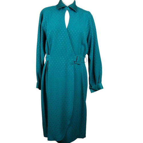 Robe -vert vintage  manches longues - 38 - jane lafon - Modalova