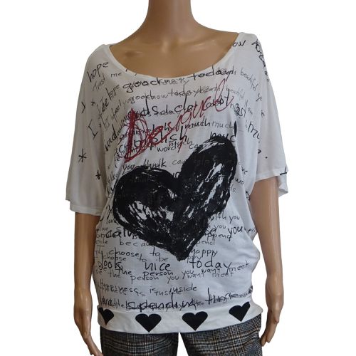T-shirt motif cœurs - - Taille M - desigual - Modalova