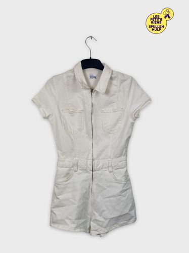 Combinaison courte en jean blanche M  - Bershka - Modalova