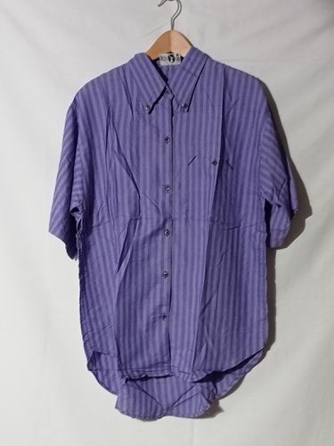 Chemise ray manches courtes mauve - M - Label Emmaus - Modalova