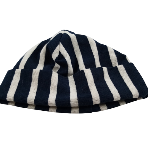 Bonnet nouveau n marine / Fait dans nos ateliers Acsomur,  partie de tissu recycl - Label Emmaus - Modalova