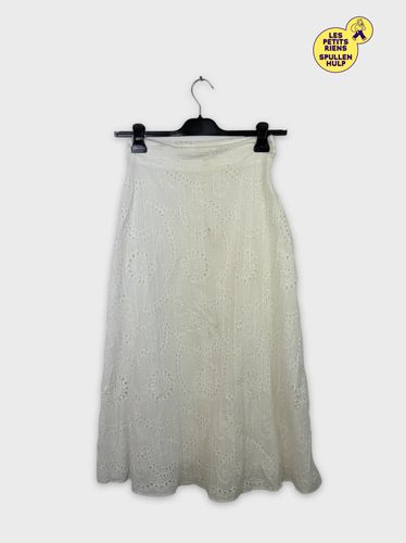 Jupe blanche brode anglaise S  - zara - Modalova