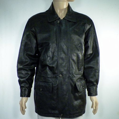 Veste Homme en Cuir Noir Taille 52 - non renseign - Modalova