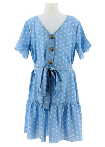 Robe manches courtes---Bleu-32 - XS-Fminin - shein - Modalova