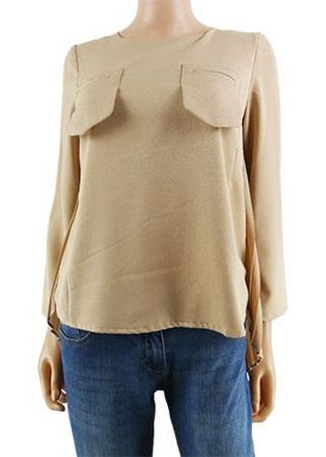 Blouse manches longues ---Beige-34 - S-Fminin - good look - Modalova