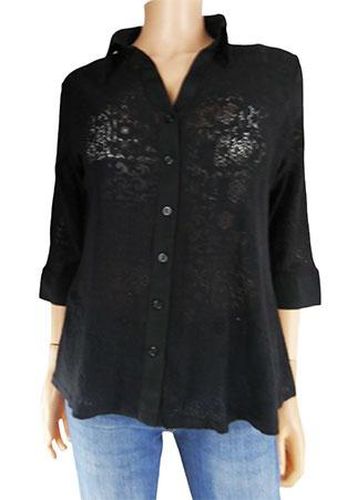 Chemise manches 3/4---Noir-42 - L-Fminin - m&s - Modalova