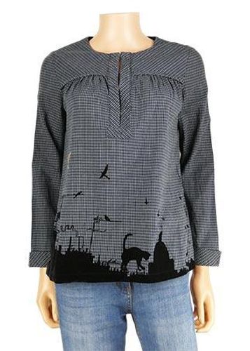 Blouse manches longues ---Bleu-34 - S-Fminin - see u soon - Modalova