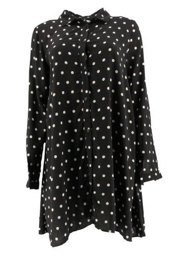 Robe chemise manches longues---Noir-34 - S-Fminin - cache cache - Modalova