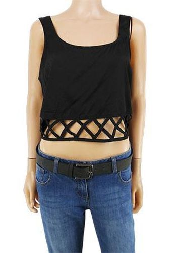 Crop top sans manches ---Noir-38 - M-Fminin - jennyfer - Modalova