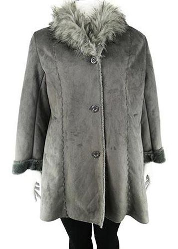 Manteau fourr manches longues---Gris-48 - XL-Fminin - gabriella vicenza - Modalova