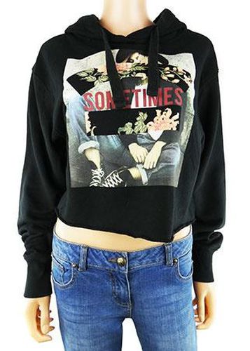 Sweat croptop  capuche oversize ---Noir-34 - S-Fminin - tally weijl - Modalova