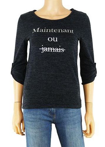 T-shirt manches 3/4---Bleu fonc-32 - XS-Fminin - la halle - Modalova