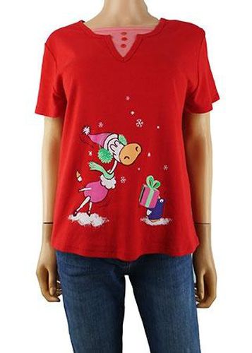 T-shirt manches courtes ---Rouge-44 - L-Fminin - etam - Modalova