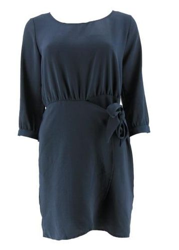 Robe manches 3/4---Bleu fonc-36 - S-Fminin - gemo - Modalova