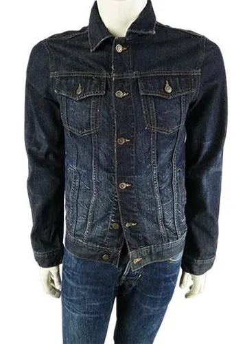 Veste en jeans manches longues---Bleu fonc-S-Masculin - jules - Modalova