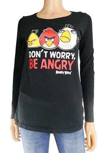 T-shirt manches longues---Noir-40 - M-Fminin - angry birds - Modalova