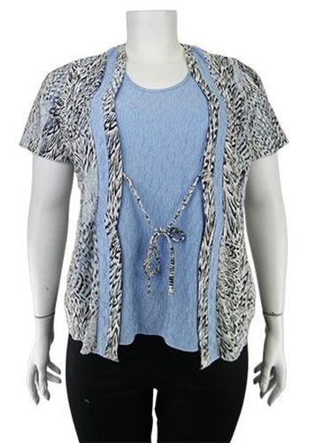 Top manches courtes ---Bleu-46 - XL-Fminin - forever unique - Modalova