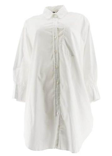 Robe chemise oversize manches longues---Blanc-32 - XS-Fminin - zara - Modalova