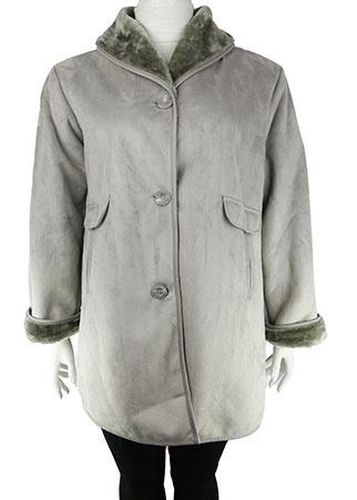 Manteau fourr manches longues---Gris-46 - XL-Fminin - gabriella vicenza - Modalova